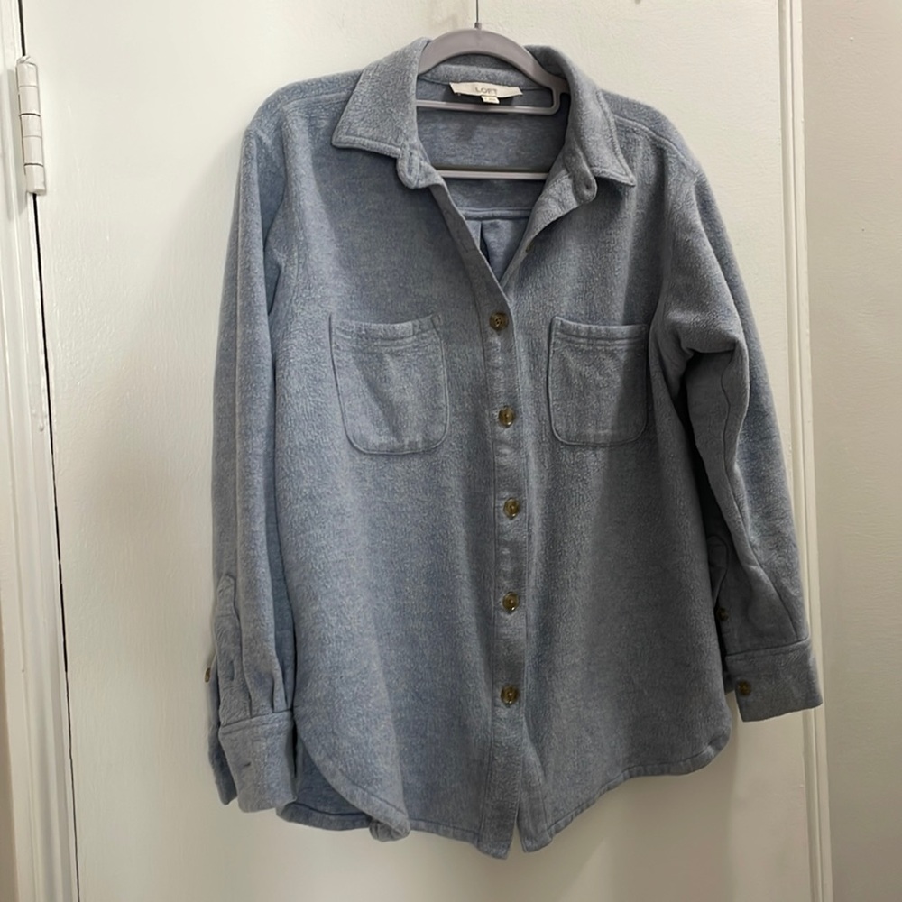 LOFT Cozy pocket shirt in stormy day